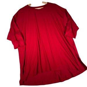 Athleta Renew‎ Tunic Red Oversized Short Sleeve Yoga Top 987312 Womens Large